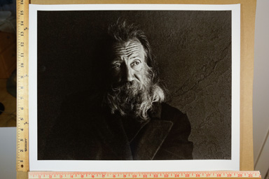Fiber-based silver gelatin print made from enlarged negative, contact print. Last prints made under Adelman's supervision, printed January 2016. photographers stamp on back of print.