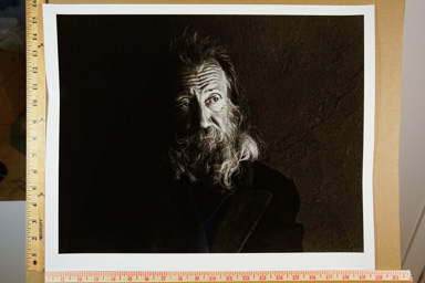 Fiber-based silver gelatin print made from enlarged negative, contact print. Last prints made under Adelman's supervision, printed January 2016. photographers stamp on back of print.