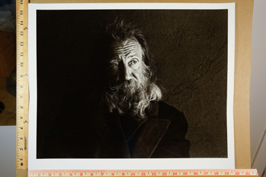 Fiber-based silver gelatin print made from enlarged negative, contact print. Last prints made under Adelman's supervision, printed January 2016. photographers stamp on back of print.