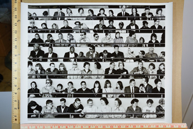 Fiber-based silver gelatin print made from enlarged negative, contact print. printed circa 2007. photographers stamp on back of print.