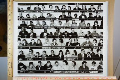 Fiber-based silver gelatin print made from enlarged negative, contact print. printed circa 2007. photographers stamp on back of print.